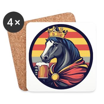 Pferd Bier Lustig - Untersetzer (4er-Set) - Weiß - Vorne