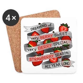 Rêver d’Strawberry_all un an - Dessous de verre (lot de 4) - blanc - Devant