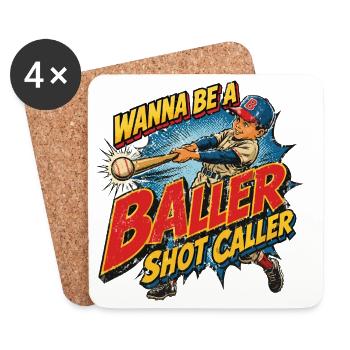 Baseball Baller: Retro Sports Style - Coasters (set of 4) - white - Front