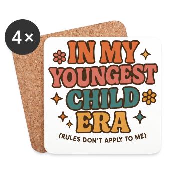 Dans l’humour de l’ère de My Younger Child et de la famille des filles - Dessous de verre (lot de 4) - blanc - Devant
