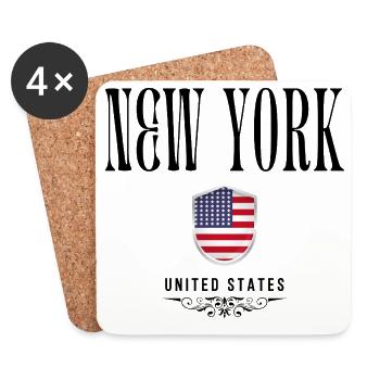 Souvenir New York, elegant design New York - Coasters (set of 4) - white - Front