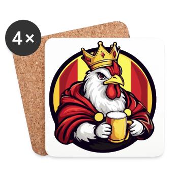 Chicken Beer Funny - Coasters (set of 4) - white - Front
