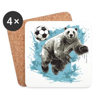 Ours polaire Équipe de football Ours polaire - Dessous de verre (lot de 4) - blanc - Devant