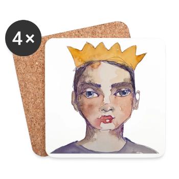 princess - Coasters (set of 4) - white - Front