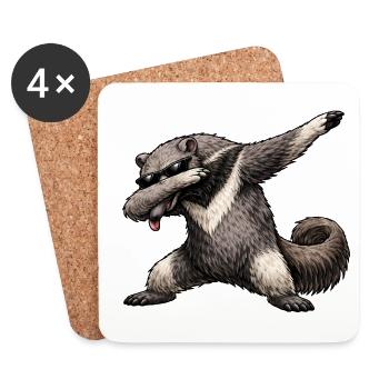 Dabbing anteater - Coasters (set of 4) - white - Front