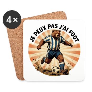Je peux pas j'ai foot - Dessous de verre (lot de 4) - blanc - Devant