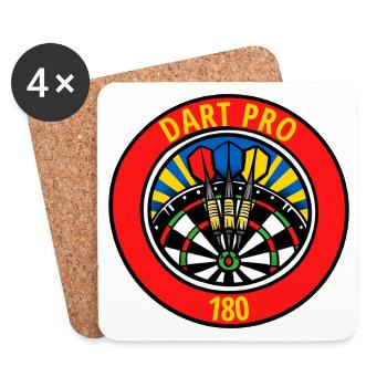 Dart Pro 180 Logo Emblem - Coasters (set of 4) - white - Front