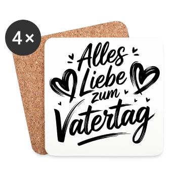 Papa Vater - Alles Liebe zum Vatertag - Untersetzer (4er-Set) - Weiß - Vorne