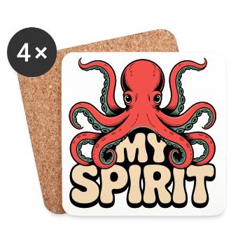 Octopus Spirit - Coasters (set of 4) - white - Front