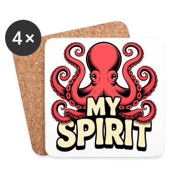 Octopus Spirit - Coasters (set of 4) - white - Front