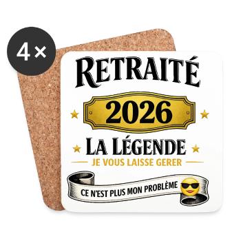Retraité 2026 – La Légende. - Dessous de verre (lot de 4) - blanc - Devant