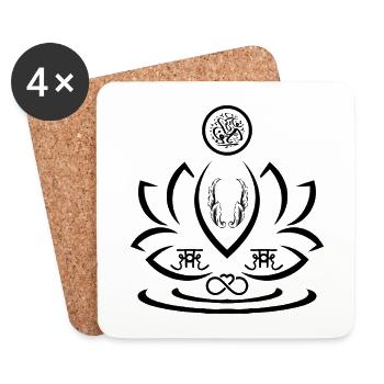 Ailes de méditation - Version noire - Dessous de verre (lot de 4) - blanc - Devant