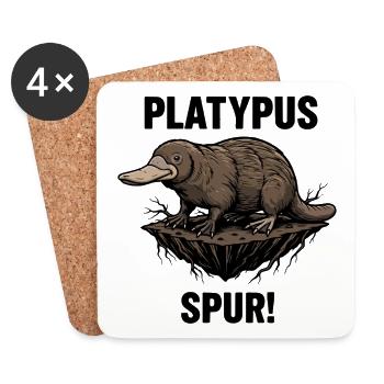 Ornithorynque Platypus Spur Danger Noir - Dessous de verre (lot de 4) - blanc - Devant