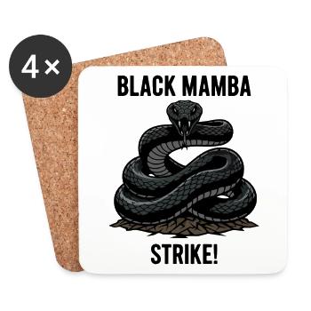 Mamba Schwarze Schlange Gefahrenschlag Mamba - Untersetzer (4er-Set) - Weiß - Vorne