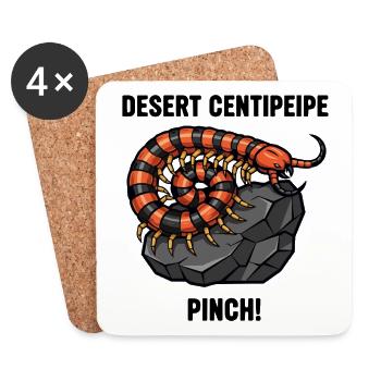 Centipede Desert Danger Pinch Centipede Black - Coasters (set of 4) - white - Front