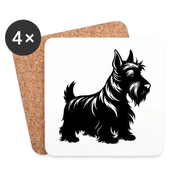 Scottish Terrier Dog - Coasters (set of 4) - white - Front