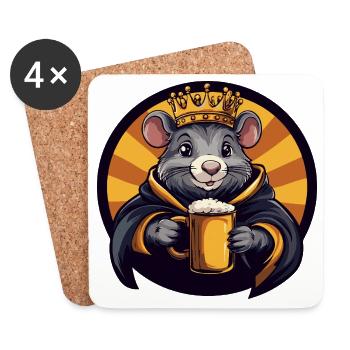 Maus Bier Lustig - Untersetzer (4er-Set) - Weiß - Vorne