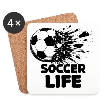 Exploding Football Black Design - Coasters (set of 4) - white - Front