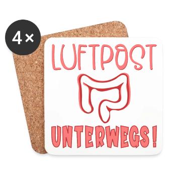 Blähungen Luftpost Darm - Untersetzer (4er-Set) - Weiß - Vorne