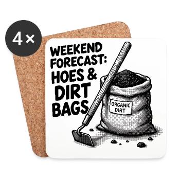 Prévisions du week-end : houes et sacs de terre pour le Gar - Dessous de verre (lot de 4) - blanc - Devant