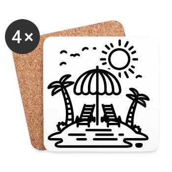 beach - Coasters (set of 4) - white - Front