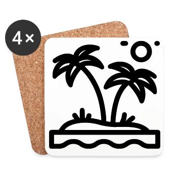 beach - Coasters (set of 4) - white - Front