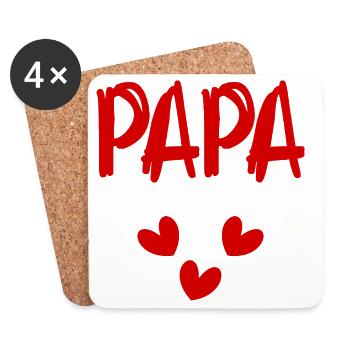 DAD. FATHER'S DAY. HAPPY FATHER'S DAY. HAPPY BIRTHDAY. - Coasters (set of 4) - white - Front