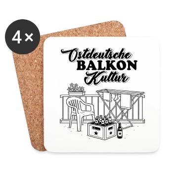 Ostdeutsche Balkonkultur - Untersetzer (4er-Set) - Weiß - Vorne