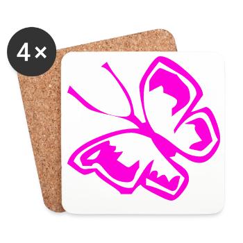 Schmetterling - Untersetzer (4er-Set) - Weiß - Vorne