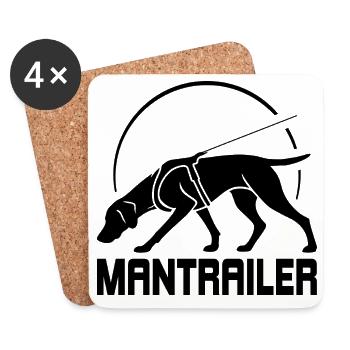 Chien de recherche allemand à poil court MANTRAILER - Dessous de verre (lot de 4) - blanc - Devant