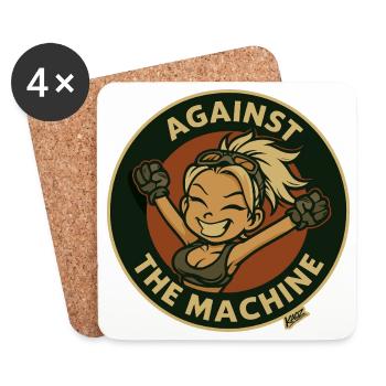Against the Machine Cartoon Hero - Coasters (set of 4) - white - Front