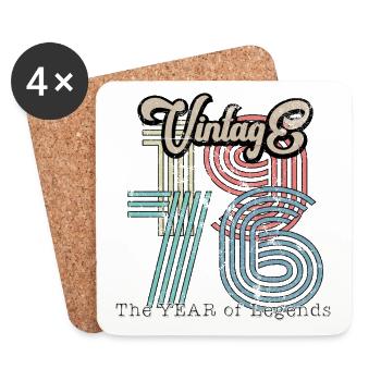 Vintage 1976 - Untersetzer (4er-Set) - Weiß - Vorne