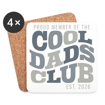 Cool Dads Club - Dad 2026 Gift - Coasters (set of 4) - white - Front