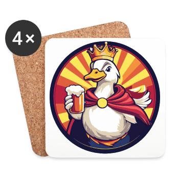 Gans Bier Lustig - Untersetzer (4er-Set) - Weiß - Vorne
