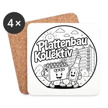 Plattenbau Kollektiv Casual - Untersetzer (4er-Set) - Weiß - Vorne