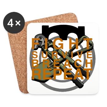 Fight Survival Break Repeat - Coasters (set of 4) - white - Front