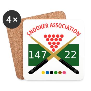 Logo du snooker : Signales de croisement 147 22 - Dessous de verre (lot de 4) - blanc - Devant