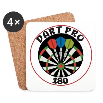 Dart Pro, 180 Punkte Präzisionswurf - Untersetzer (4er-Set) - Weiß - Vorne