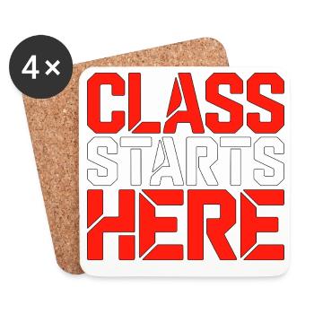 Homeroom Teacher Class Starts Here Loves Education - Coasters (set of 4) - white - Front