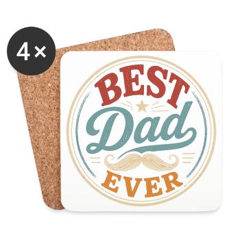World's Best Dad Original Gift Humor - Untersetzer (4er-Set) - Weiß - Vorne