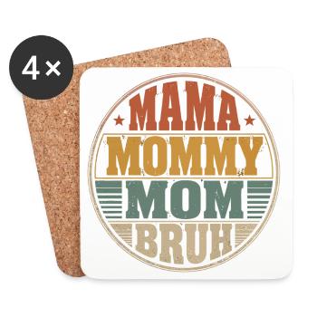 Mama Mommy Mom Bruh Retro Design - Untersetzer (4er-Set) - Weiß - Vorne