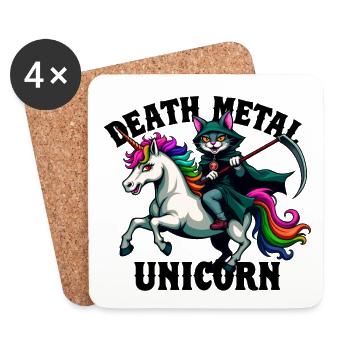 Death Metal Unicorn Rider Music Rock Heavy Metal - Coasters (set of 4) - white - Front
