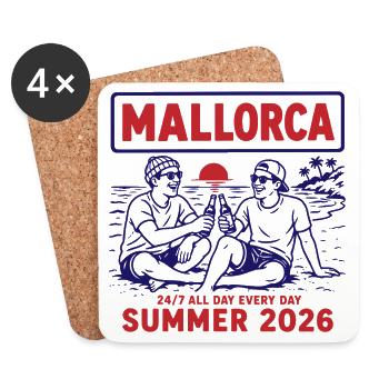 Majorque été 2026 - Dessous de verre (lot de 4) - blanc - Devant