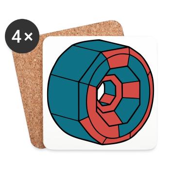 Detailed Skateboard Wheel Crew - Coasters (set of 4) - white - Front