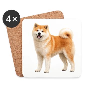 Akita-Inu-Erz - Untersetzer (4er-Set) - Weiß - Vorne