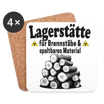 Lagerstätte Brennstäbe lustiger Holz Spruch - Untersetzer (4er-Set) - Weiß - Vorne