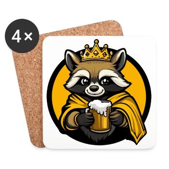 Raccoon Bière Drôle - Dessous de verre (lot de 4) - blanc - Devant
