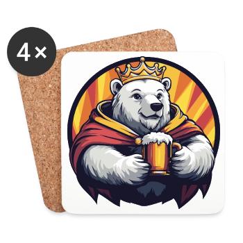 Polar Bear Beer Funny - Coasters (set of 4) - white - Front