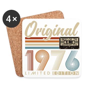 1976 Jahrgang Geburtstag Vintage Retro Geschenk - Untersetzer (4er-Set) - Weiß - Vorne