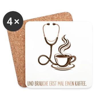 Hebamme, Kaffee, Beruf, Stolz - Untersetzer (4er-Set) - Weiß - Vorne